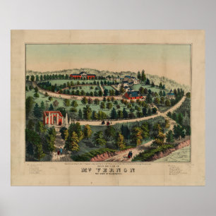 Póster Monte Vernon, Virginia (1859)