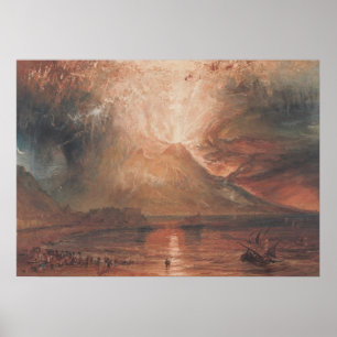 Póster Monte Vesubio en erupción Nápoles Italia J. Turner