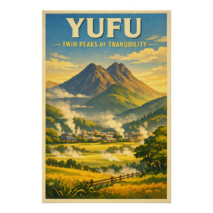 Póster Monte Yufu (Yufudake), Japón, en un clásico
