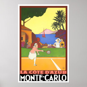 Póster Montecarlo Mónaco Poster de viajes vintage de Fran