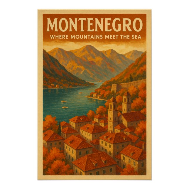 Póster Montenegro – Where Mountains Meet the Sea (Anverso)