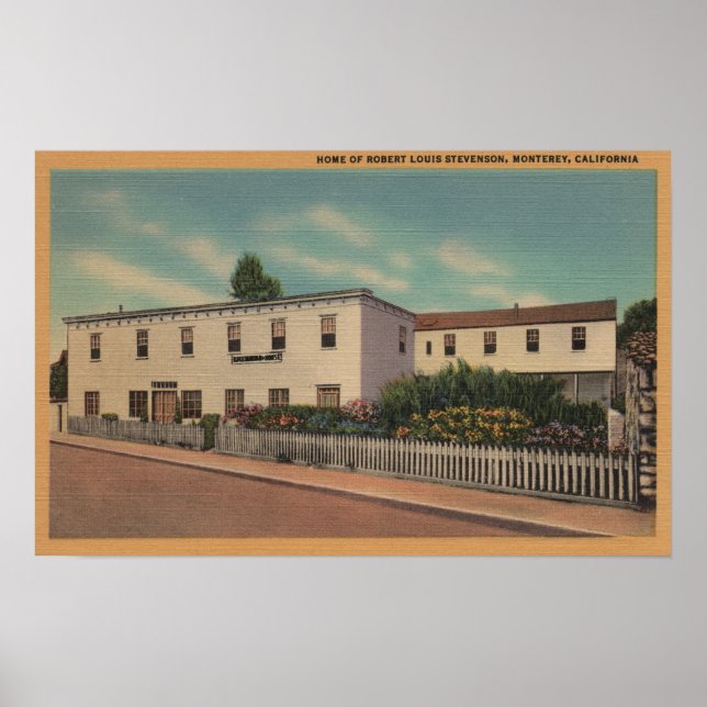Póster Monterey, CA - Casa de Robert Louis Stevenson (Frente)