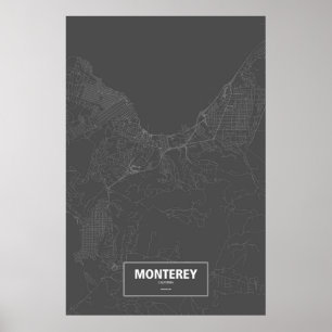 Póster Monterey, California (blanca en negro)