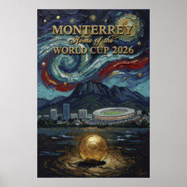 Póster Monterrey 2026 Soccer  Luxury Football Wall Art