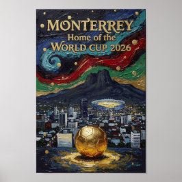 Póster Monterrey Soccer Art 2026 Stadium City Design