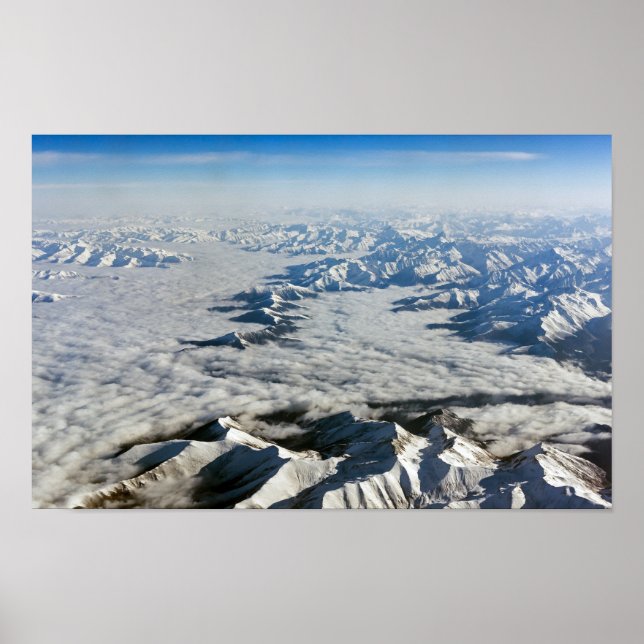 Póster Montes de Himalaya bajo las nubes - Tíbet (Frente)