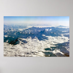 Póster Montes de Himalaya bajo las nubes - Tíbet