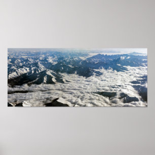 Póster Montes de Himalaya bajo las nubes - Tíbet