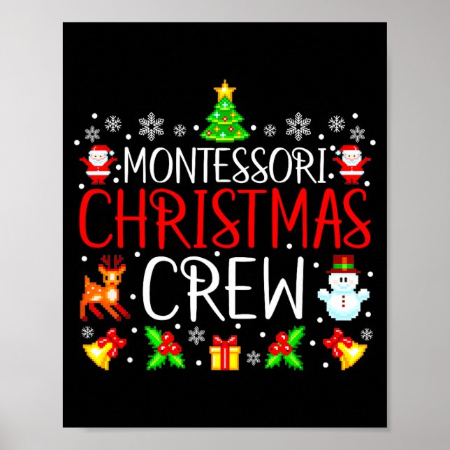 Póster Montessori Christmas Crew Matching Xmas  (Frente)