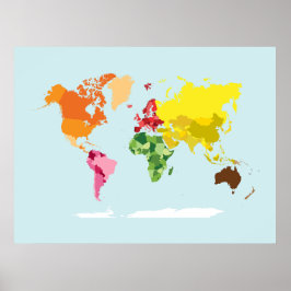 Póster Montessori World Map Wall Art Print