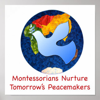 Póster Montessorians alimentan a los pacificadores de mañ
