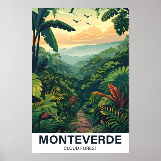 Póster Monteverde Cloud Forest Costa Rica Viaja (Frente)