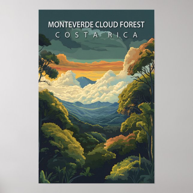 Póster Monteverde Cloud Forest Costa Rica Viaja (Frente)