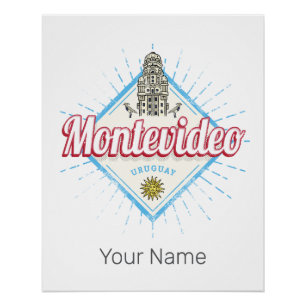 Póster Montevideo City Uruguay Palacio Salvo Souvenir