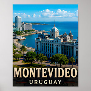 Póster Montevideo Elegancia Costera y Encanto Uruguayo