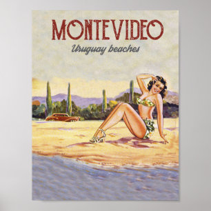 Póster Montevideo, Playa Uruguay