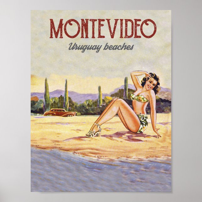 Póster Montevideo, Playa Uruguay (Frente)