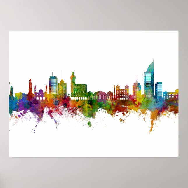Póster Montevideo Skyline Uruguay (Frente)