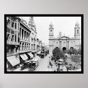 Póster Montevideo, Uruguay Street Scene 1906
