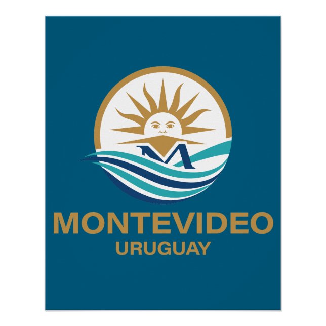 Póster Montevideo Uruguay Sudamérica (Anverso)