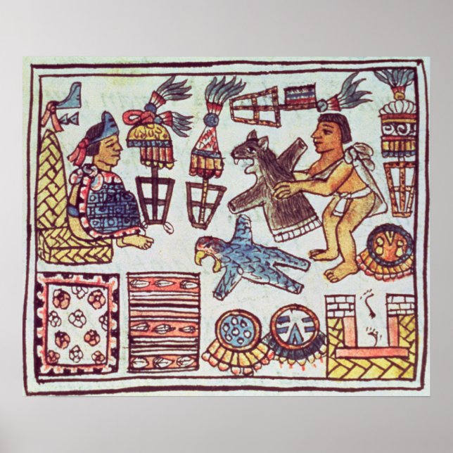 Póster Montezuma II recibiendo tributos (Frente)