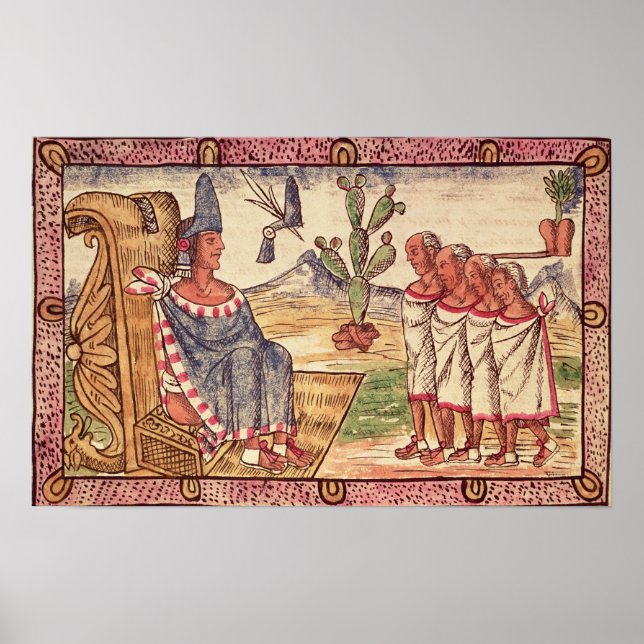 Póster Montezuma II y sus enviados españoles (Frente)
