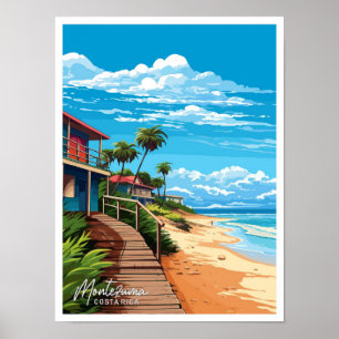 Póster Montezuma Ilustracion Viajero Costa Rica