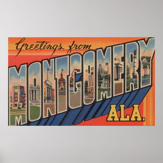 Póster Montgomery, Alabama - Escenas de letras grandes (Frente)