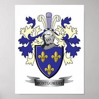 Póster Montgomery Family Crest Coat of Arms
