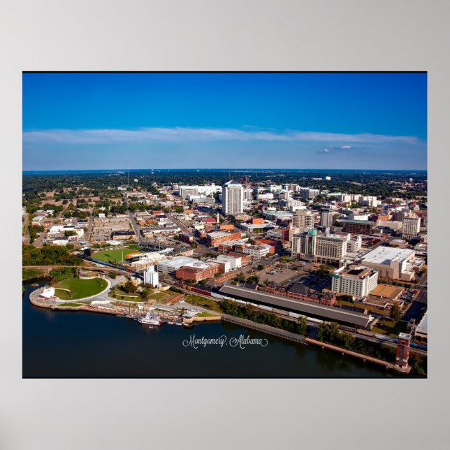 Póster Montgomery, vista aérea de Alabama, (Frente)