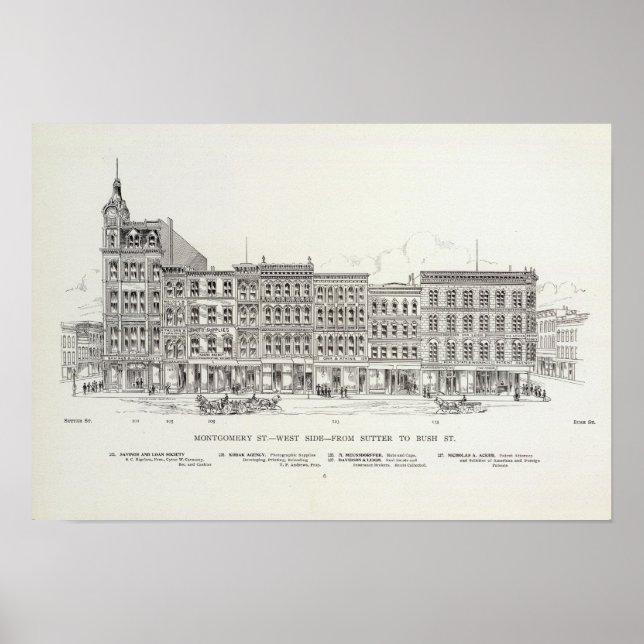 Póster Montgomery West side Sutter y Bush (Frente)