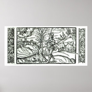 Póster Month of January from a Shepherds calendar