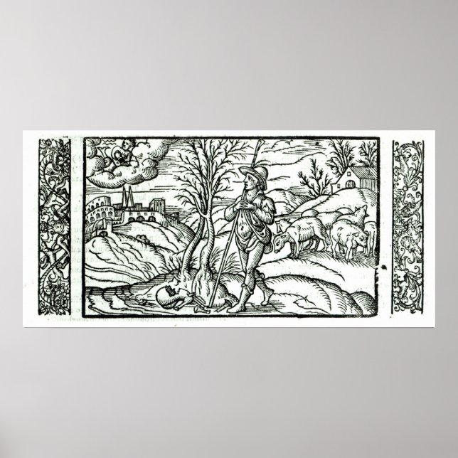 Póster Month of January from a Shepherds calendar (Frente)