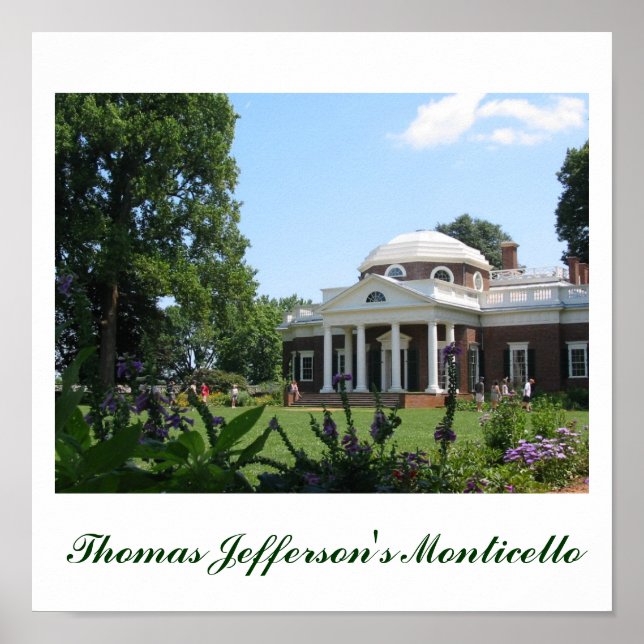 Póster Monticello de Thomas Jefferson (Frente)