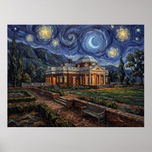 Póster Monticello Finca de Thomas Jefferson Bajo Ni Estre