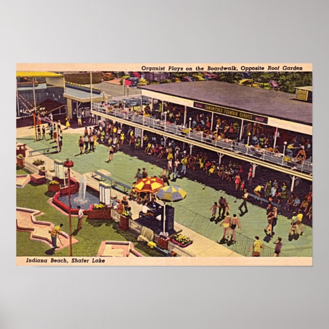 Póster Monticello Indiana Lake Shafer 1950 (Frente)