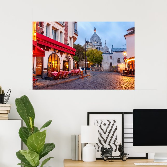 Póster Montmartre en París, Café France Old Street (Oficina en casa)