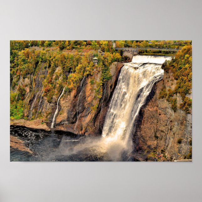Póster Montmorency Falls Canadá estilizado (Frente)