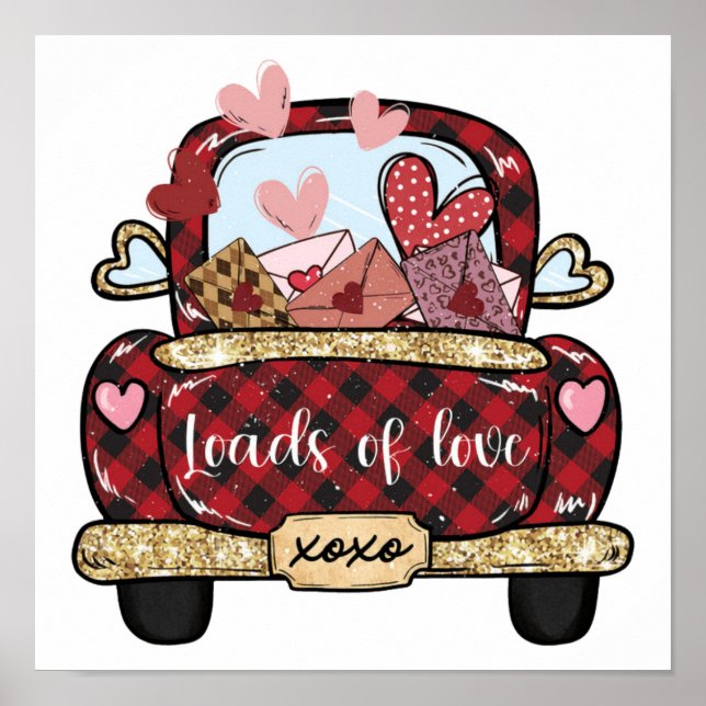Póster Montones de amor y Día de San Valentín (Frente)