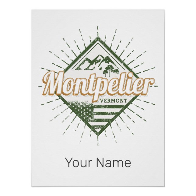 Póster Montpelier Vermont City Estados Unidos (Anverso)