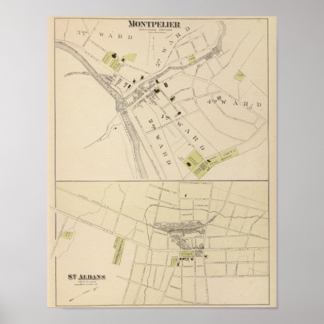 Póster Montpelier y St Albans (Frente)