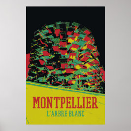 Póster Montpellier Architecture illustration France