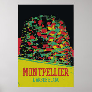 Póster Montpellier Architecture illustration France