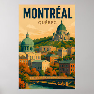 Póster Montreal Canadá horizonte Ciudad Histórica Viaje