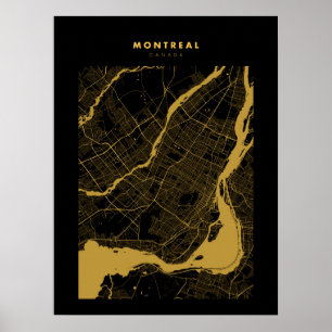 Póster Montreal - Canadá Poster del Mapa de la Ciudad de 