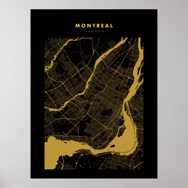 Póster Montreal - Canadá Poster del Mapa de la Ciudad de  (Frente)