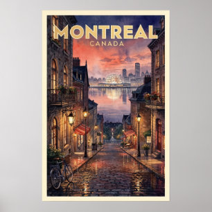 Póster Montreal Canadá Viaje Vintage