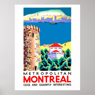 Póster Montreal, Canadá, viaje vintage