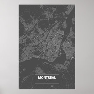 Póster Montreal, Quebec (blanco en negro)