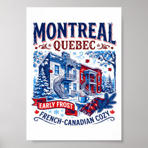 Póster Montreal Quebec Francés Canadiense Acogedor Invier